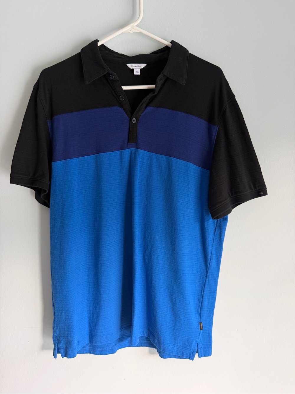 Calvin Klein Black & Blue Two-Tone Polo Large
